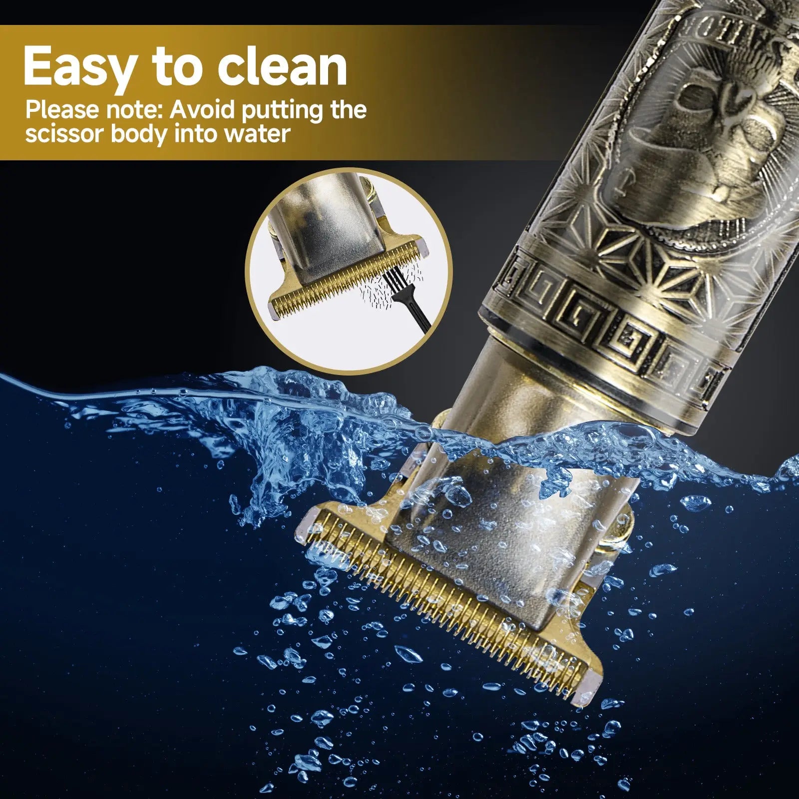 Professional Mens Hair Clippers Gold Cordless Trimmer ARBA Global