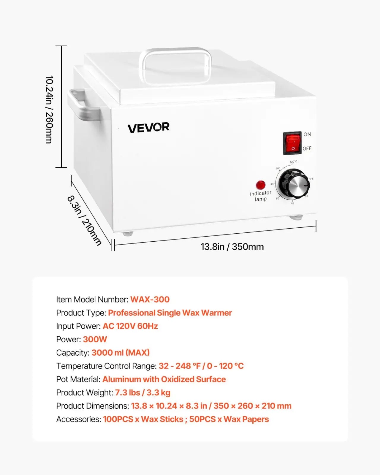 Professional Wax Warmer 3000ml Hair Removal Heater ARBA Global