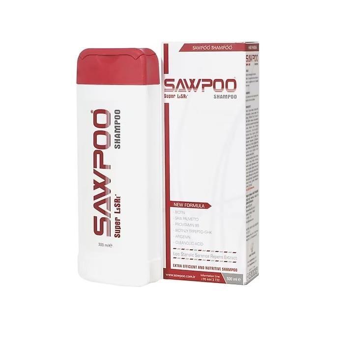 Sawpoo Biotin Shampoo 300ml - Strengthening Hair Care with Saw Palmetto, Provitamin B5, and Zinc for Healthier Hair Growth Beauty Care Bag