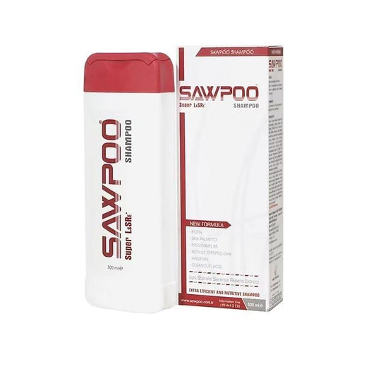 Sawpoo Biotin Shampoo 300ml - Strengthening Hair Care with Saw Palmetto, Provitamin B5, and Zinc for Healthier Hair Growth Beauty Care Bag