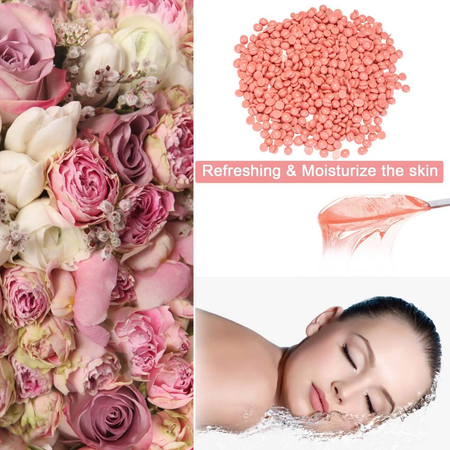 Red Hard Wax Beans Hair Removal Painless Warmer Waxing Beans Natural Pearl DailySale
