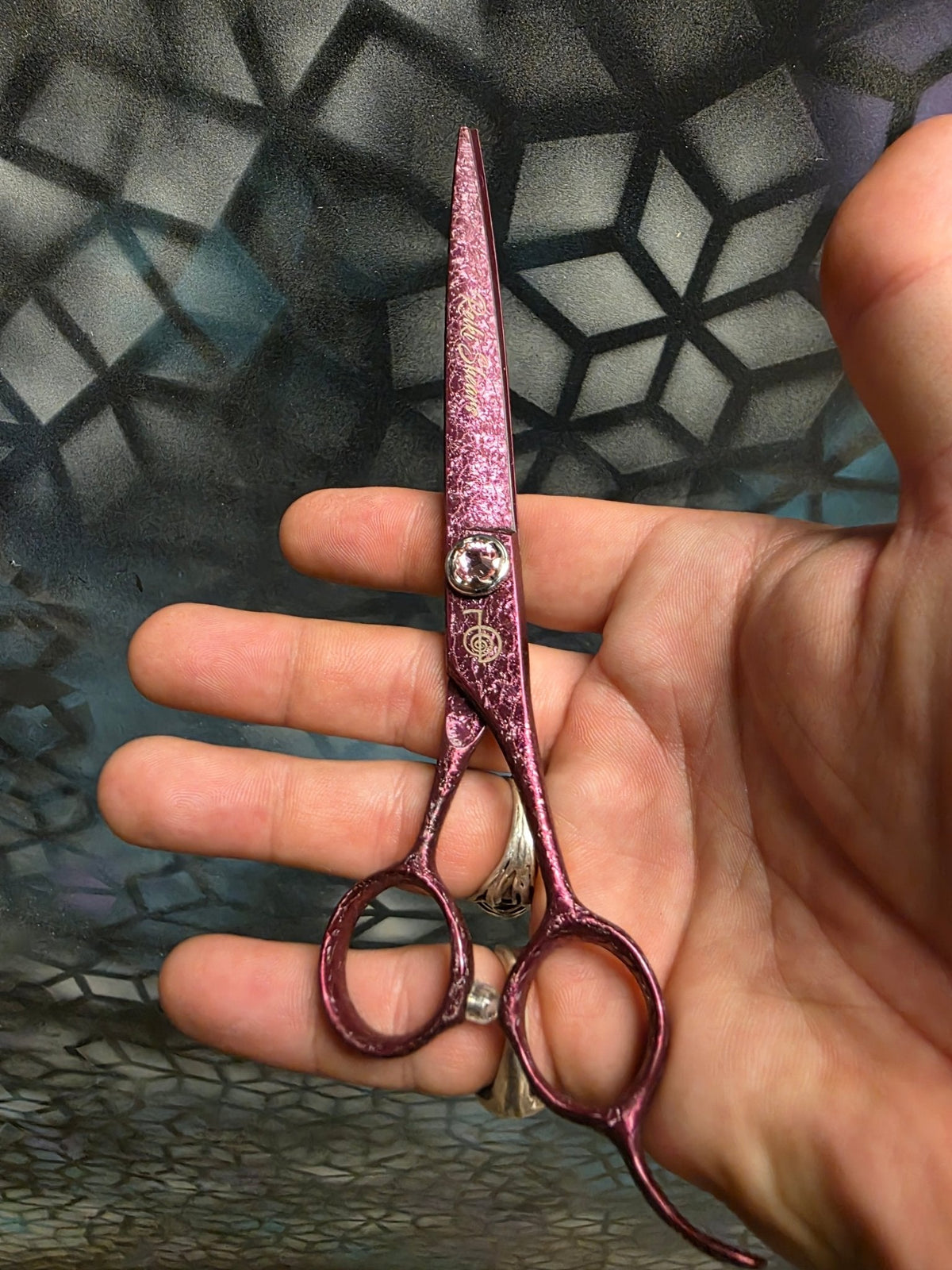 Reiki Shears - Pink Unicorn Reverse Chunker Reiki Shears