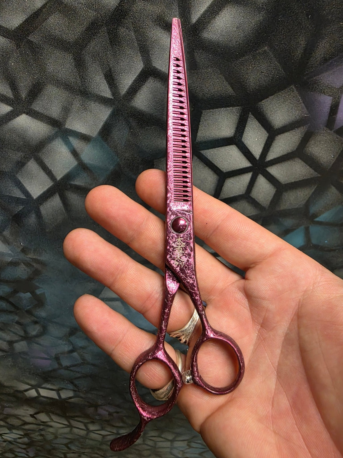 Reiki Shears - Pink Unicorn Reverse Chunker Reiki Shears