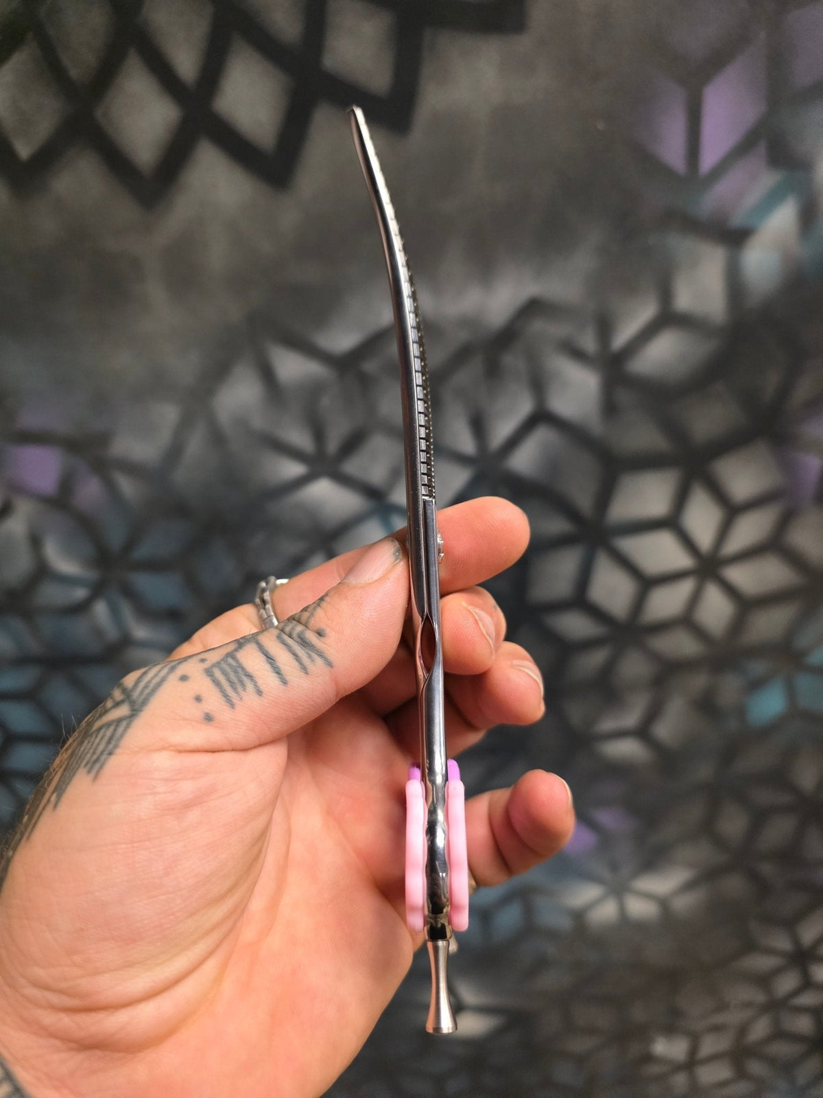 Reiki Shears - Left-Handed Curved Chunker - Southpaw Signature by Cat The Dog Groomer Reiki Shears