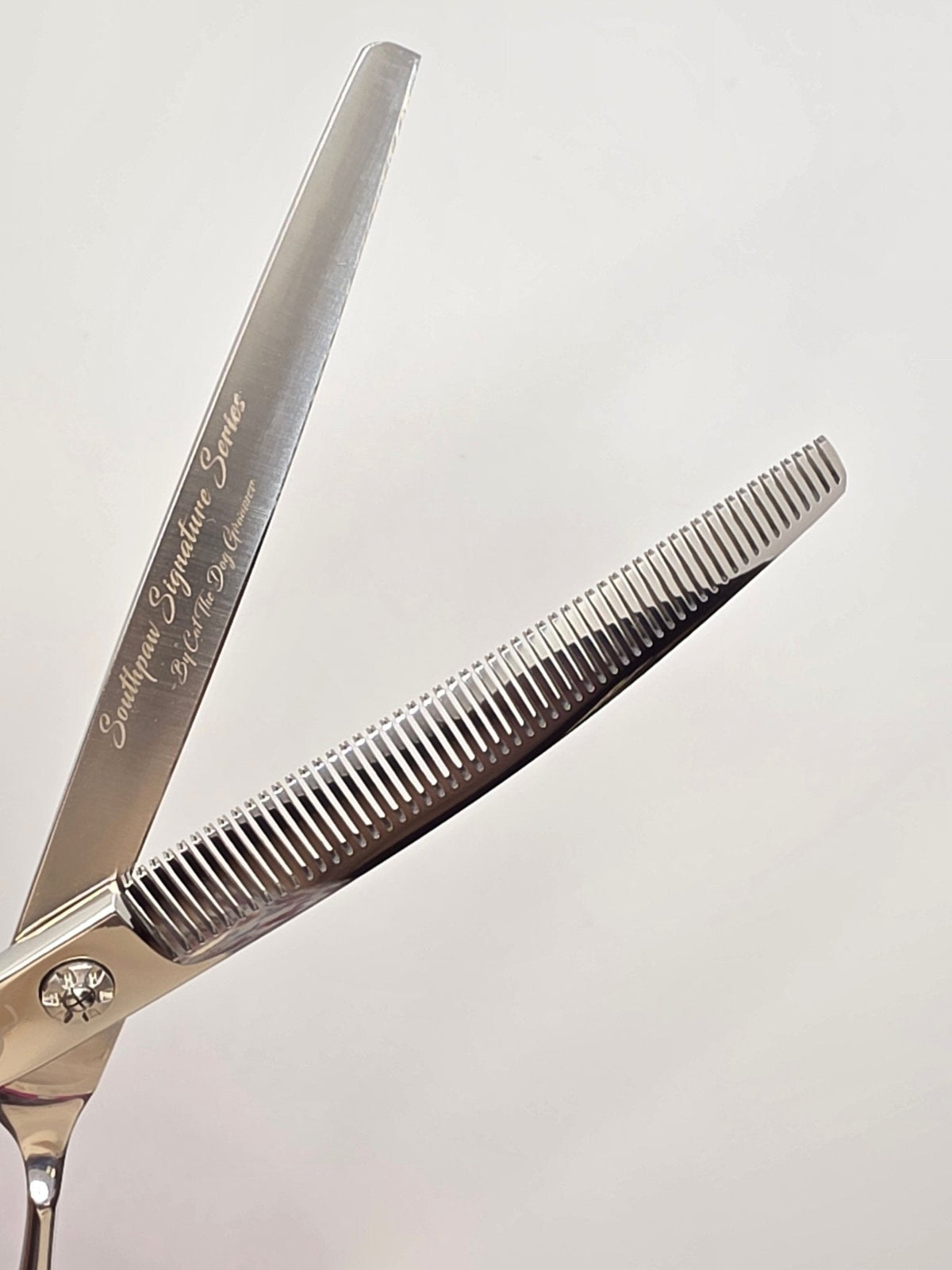 Reiki Shears - Left-Handed Curved Thinner - Southpaw Signature by Cat The Dog Groomer Reiki Shears