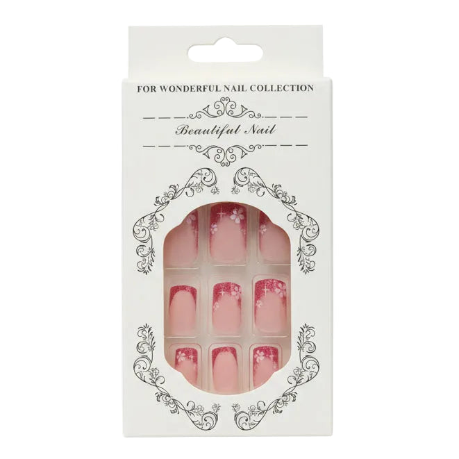 Salon-Style French Tip Press-On Nails - Square 011 VIAI BEAUTY