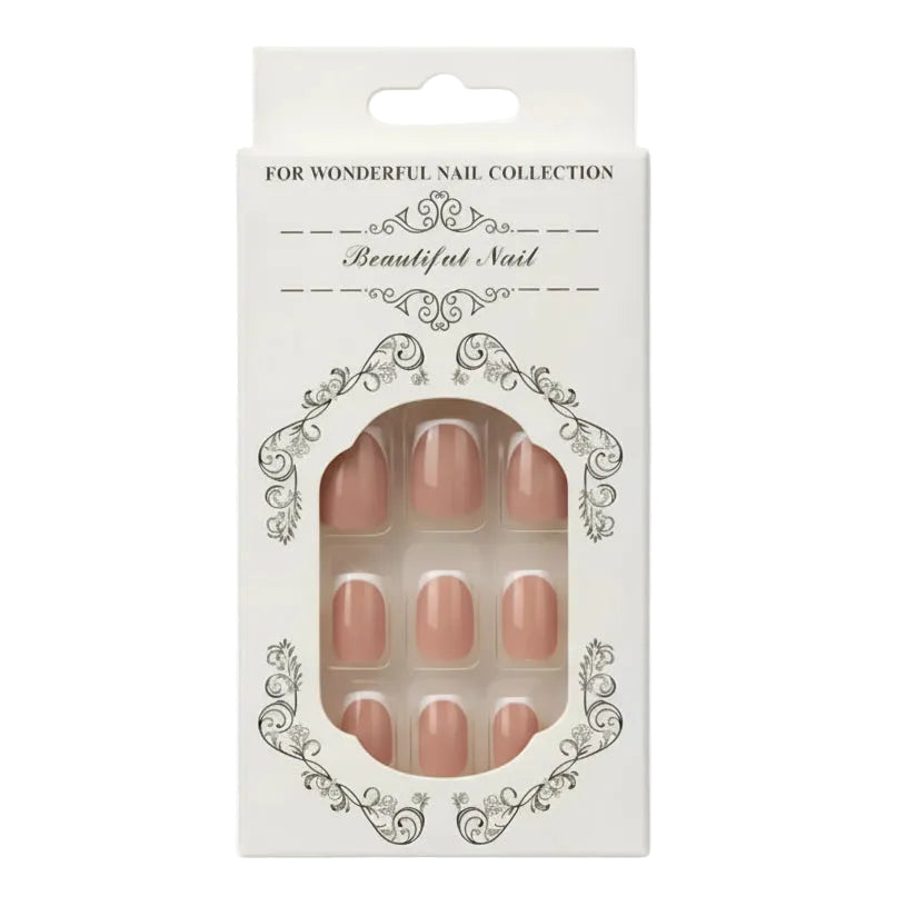Salon-Style French Tip Press-On Nails - Square 01 VIAI BEAUTY