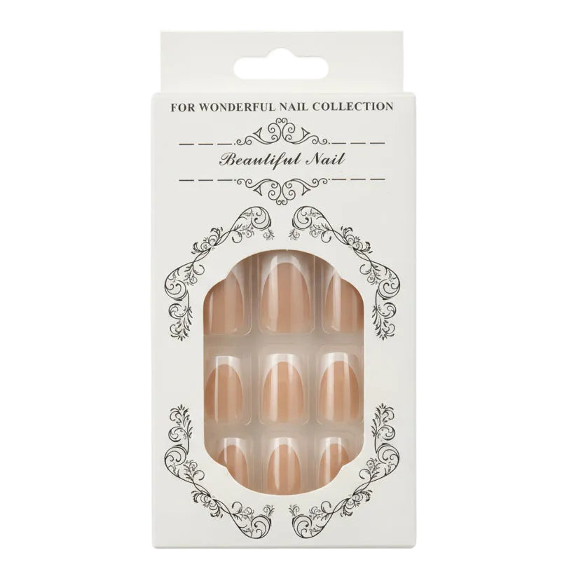 Salon-Style French Tip Press-On Nails - Square 015 VIAI BEAUTY