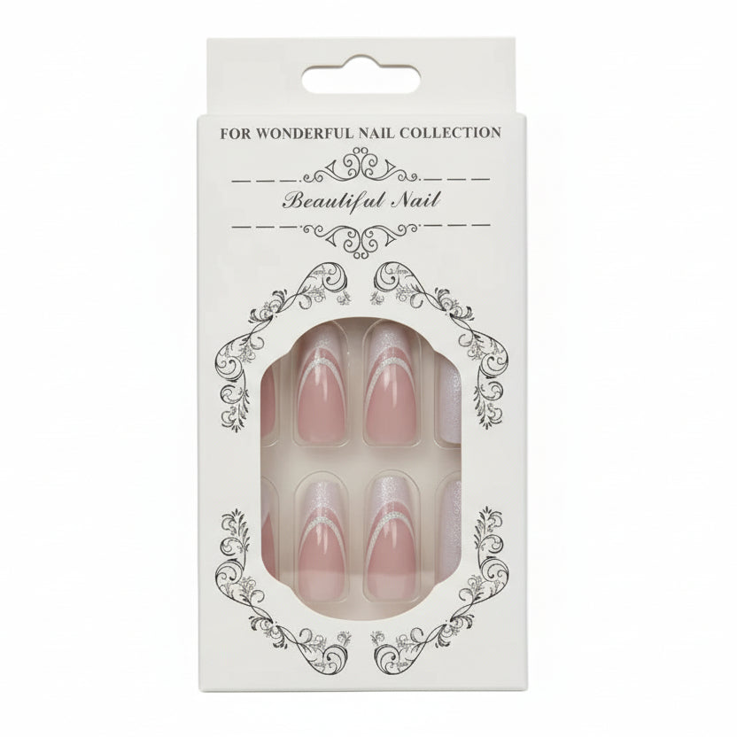Salon-Style French Tip Press-On Nails -  Coffin 06 VIAI BEAUTY