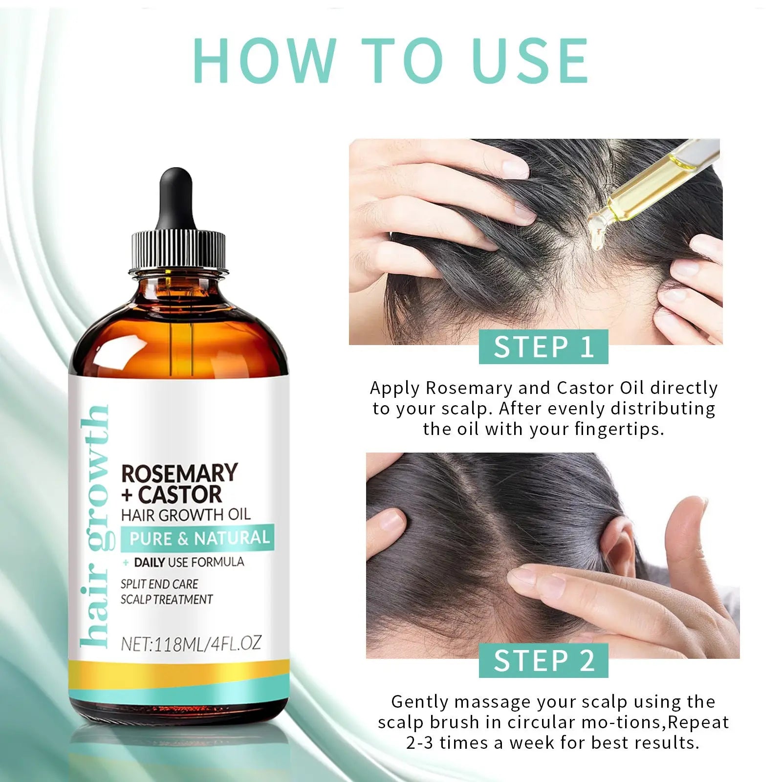 Rosemary Castor Hair Growth Oil 118ml Treatment ARBA Global