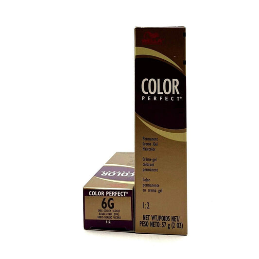 Wella Color Perfect Permanent Creme Gel Hair Color 4G Medium Golden Brown, 2 oz VIP Extensions