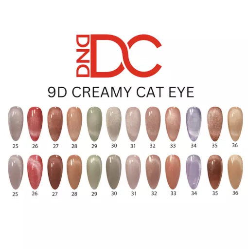 *DND DC Cat Eye 9D - Creamy Cat Eye 12 Colors Lunali Nail Supply