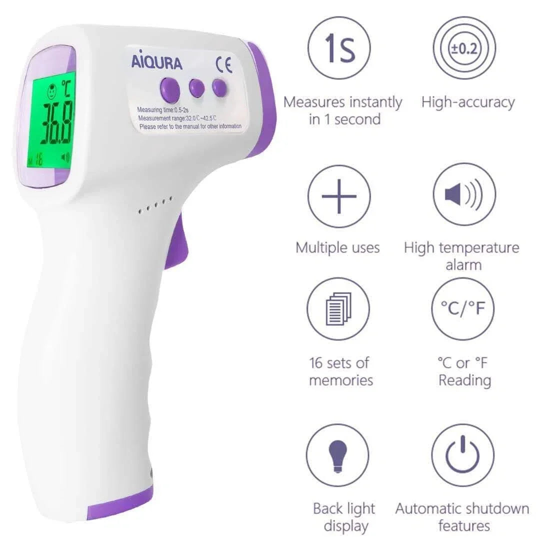 AIQURA INFRARED NON-CONTACT THERMOMETER (#AD801) N.O.S. Barber Supply