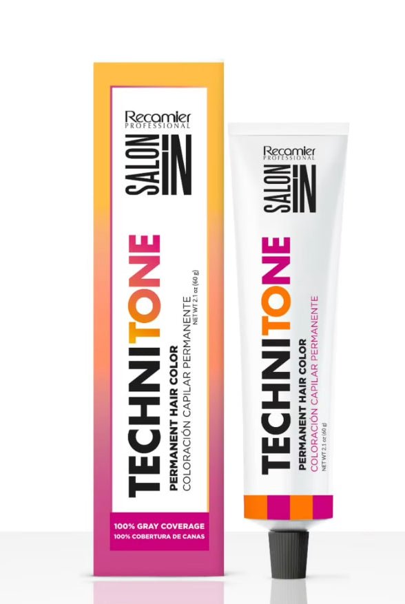 Salon In by Recamier Professional Technitone Permanent Hair Color Creme 2.1oz 7.00 Medium Intense Natural Blonde VIP Extensions