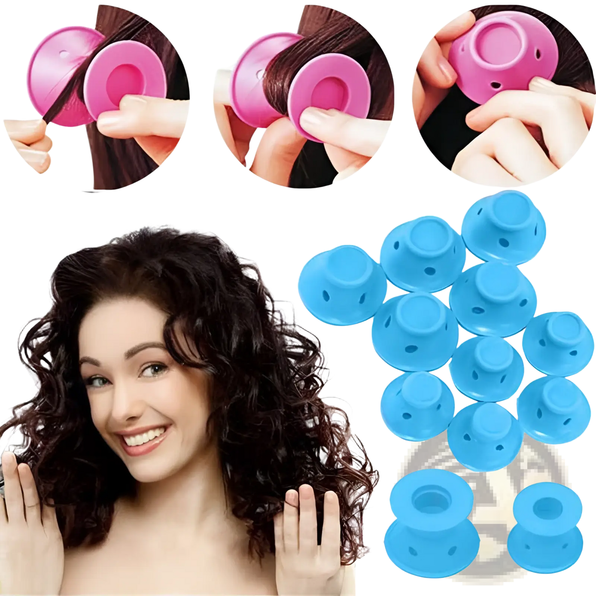 Silicone Hair Curlers no Heat Soft Rubber Rollers 10pc ARBA Global