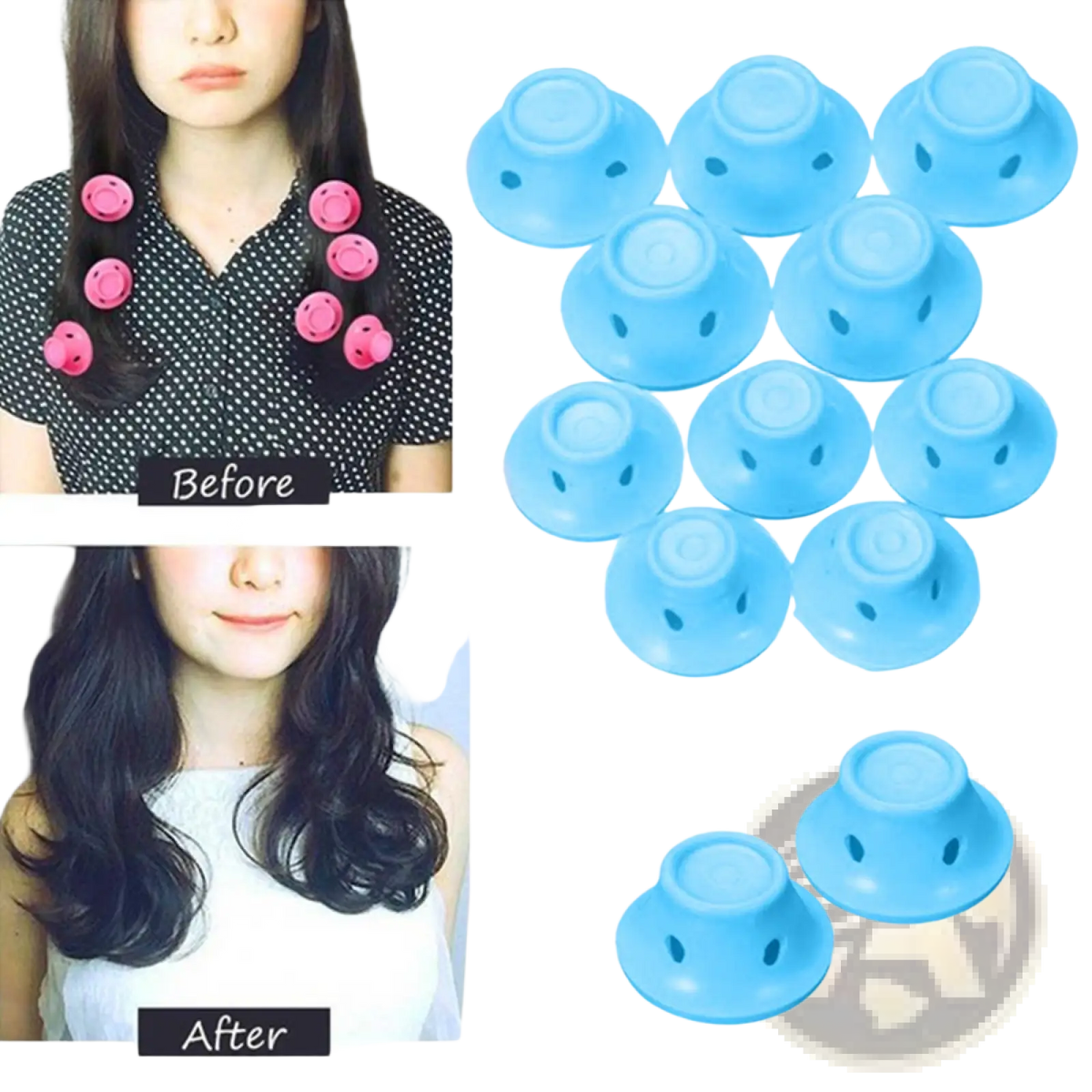 Silicone Hair Curlers no Heat Soft Rubber Rollers 10pc ARBA Global