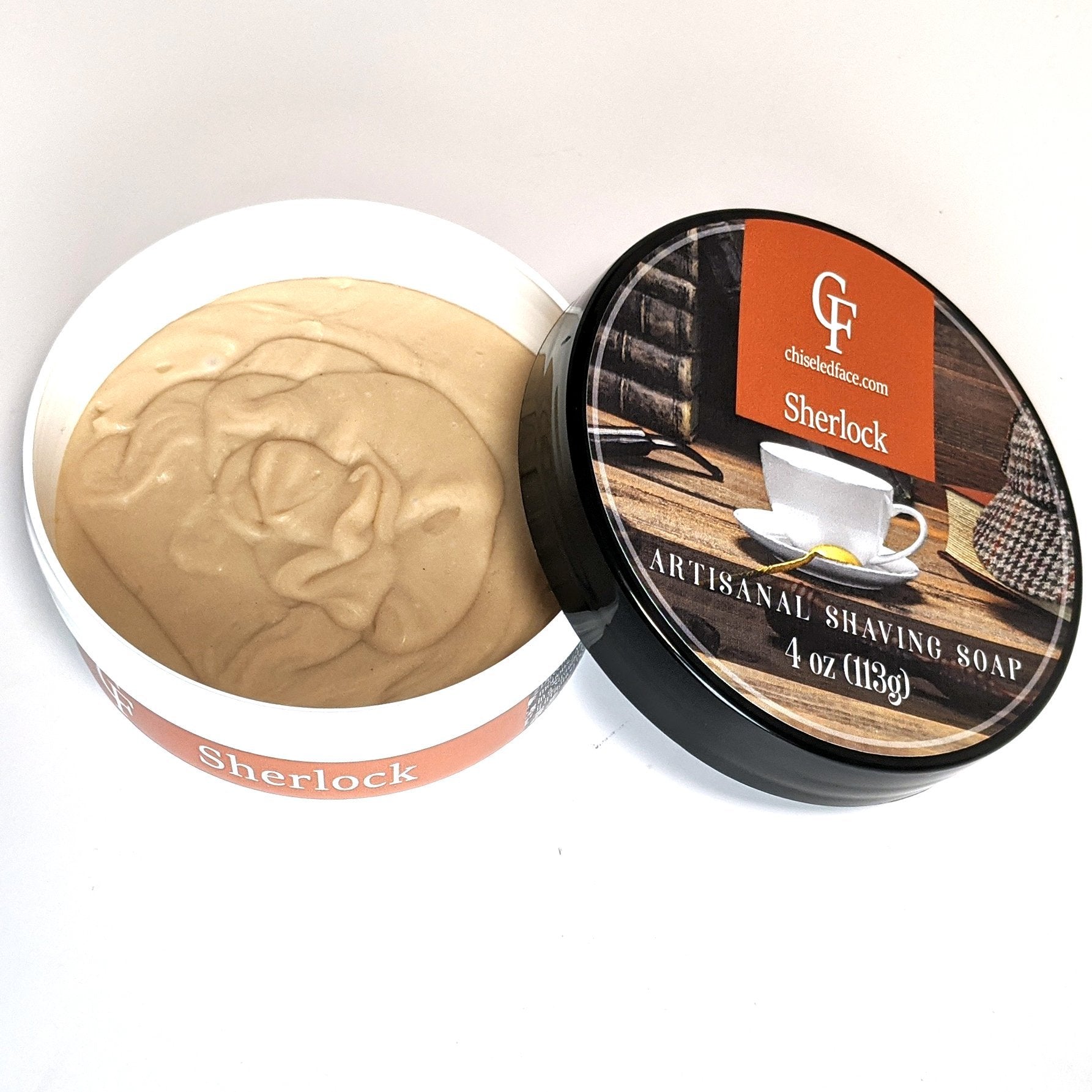 Silk Tallow Shave Soap - Sherlock Chiseled Face