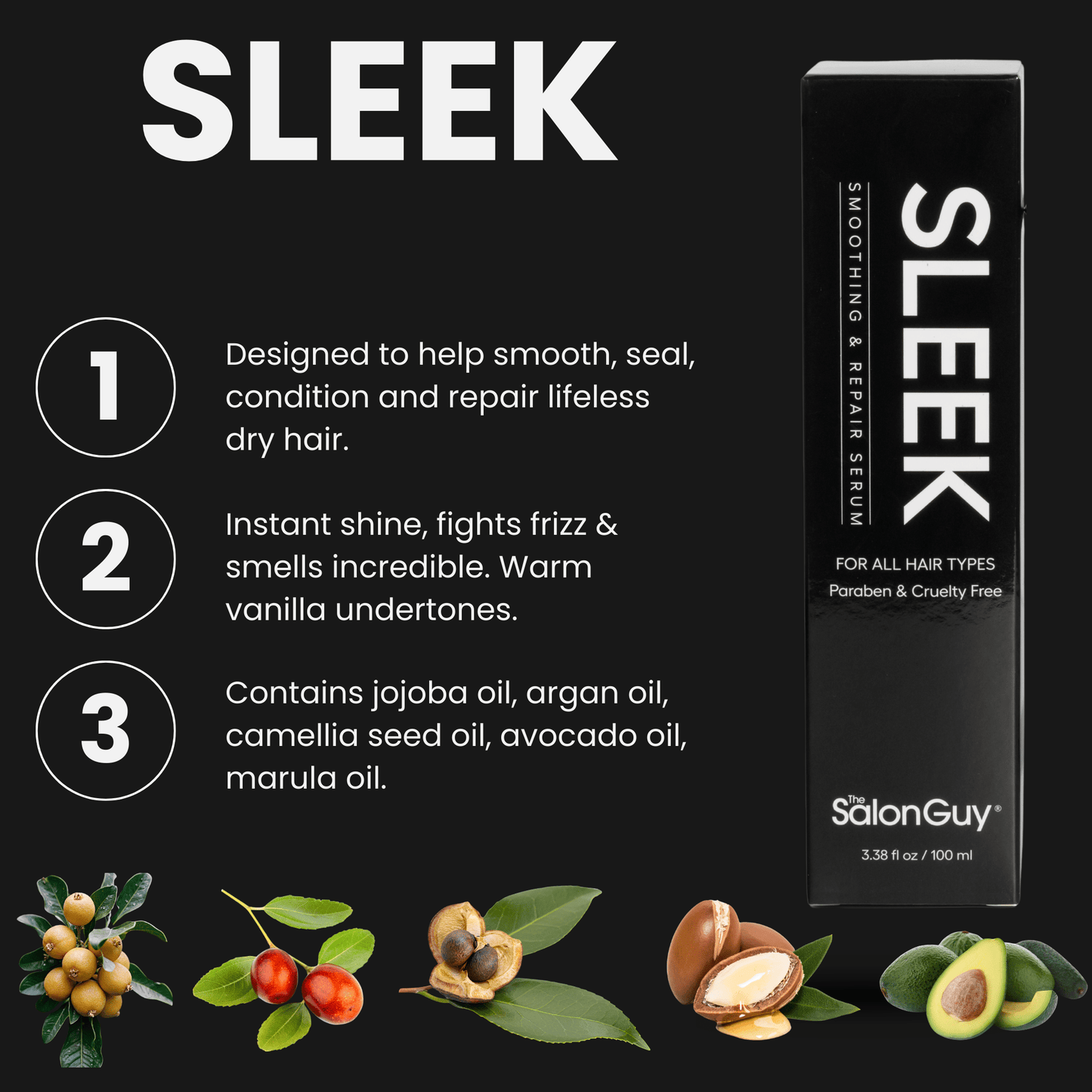 SLEEK Smoothing and Hair Repair Serum – Lightweight Frizz Control