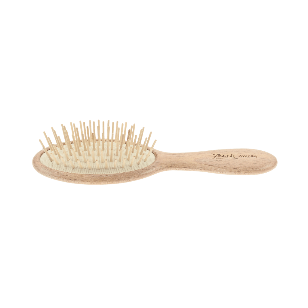 Janeke Large Oval Wooden Brush – Anti-Static Beech Wood Brush with Wood Pins KOH-I-NOOR Beauty USA