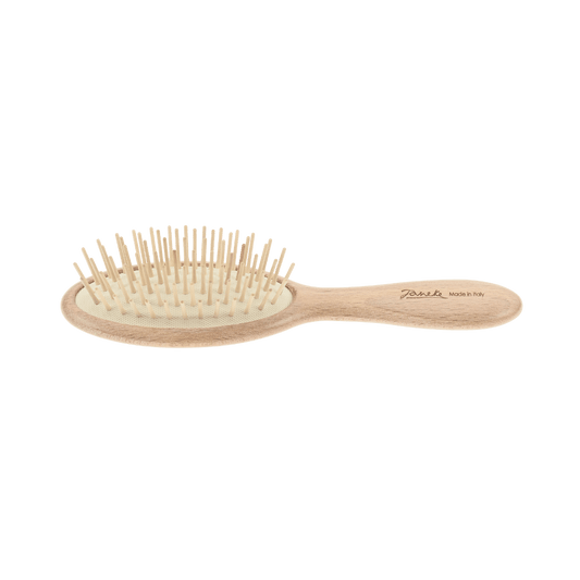Janeke Large Oval Wooden Brush – Anti-Static Beech Wood Brush with Wood Pins KOH-I-NOOR Beauty USA