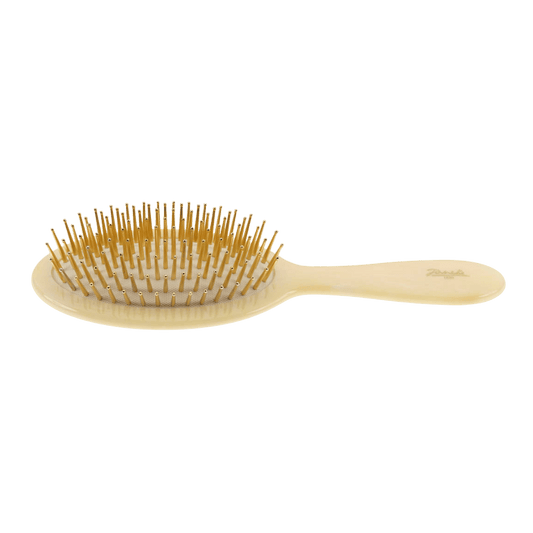 Janeke Synthetic Horn Oval Hair Brush – Gold Pin Detangling Brush KOH-I-NOOR Beauty USA