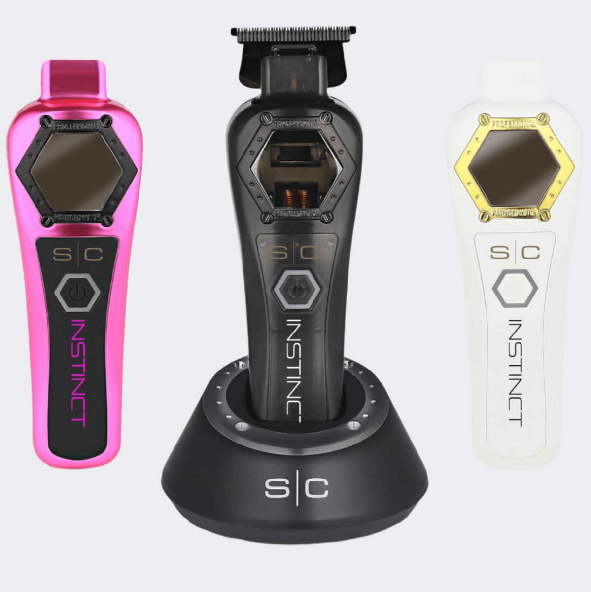 StyleCraft Rebel 2.0 Clipper, Instinct Metal Trimmer with FREE Instinct Metal Foil Shaver Pink Certified Clippers