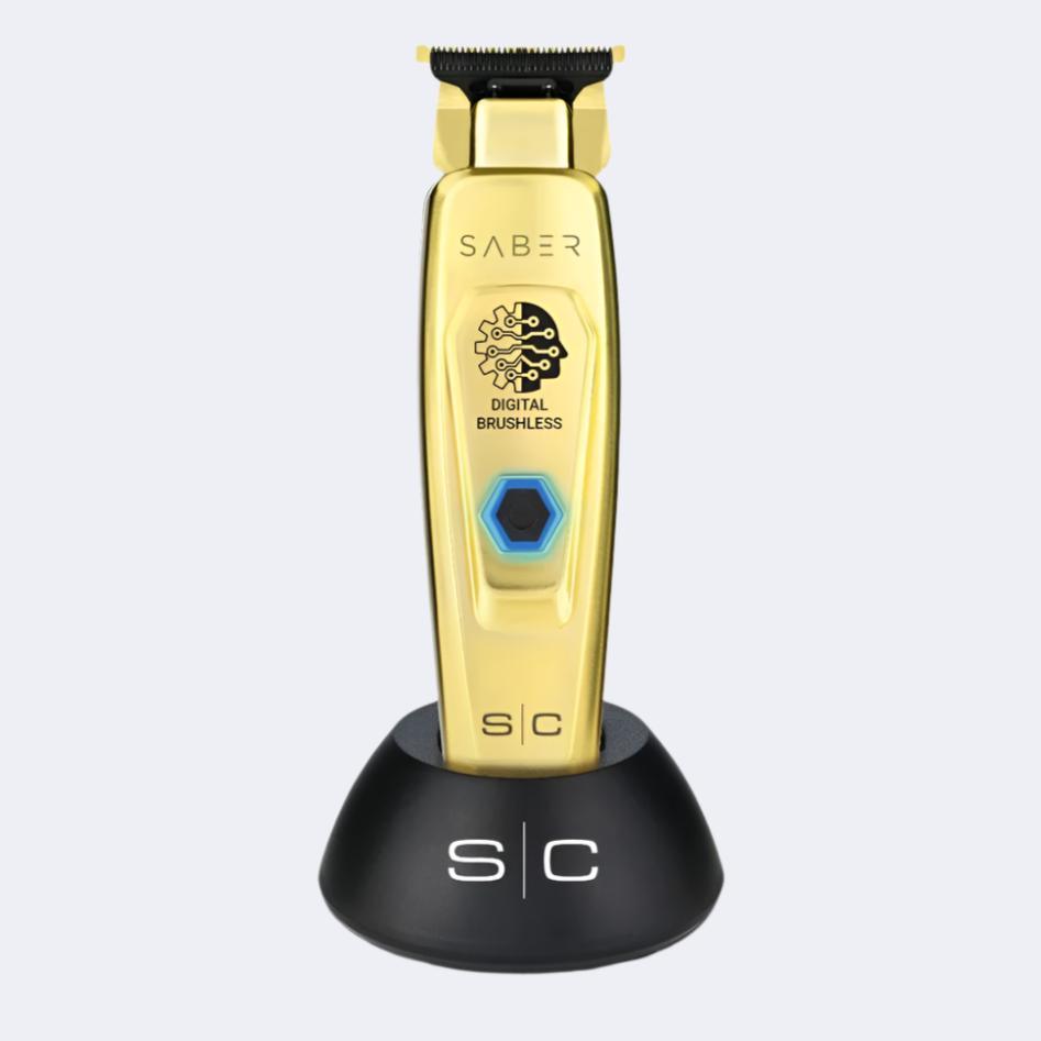 StyleCraft Saber Full Metal Body Digital Brushless Motor Cordless Trimmer - Gold