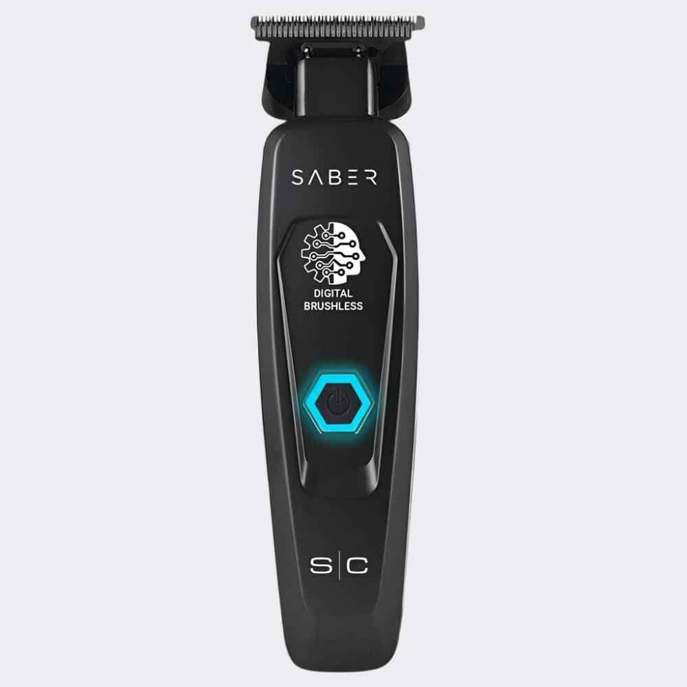 StyleCraft Saber Professional Full Metal Body Digital Brushless Motor Cordless Trimmer - Black SC403B Certified Clippers