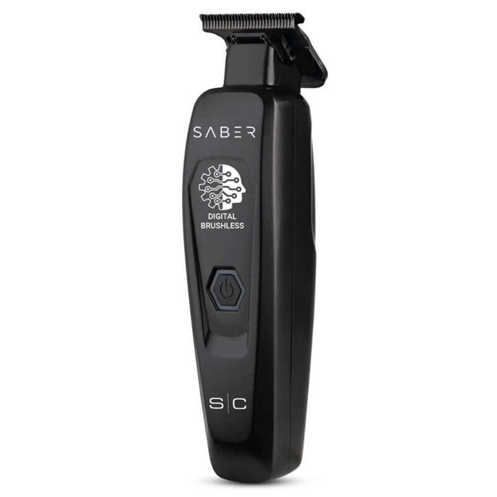 StyleCraft Saber Professional Full Metal Body Digital Brushless Motor Cordless Trimmer - Black SC403B Certified Clippers