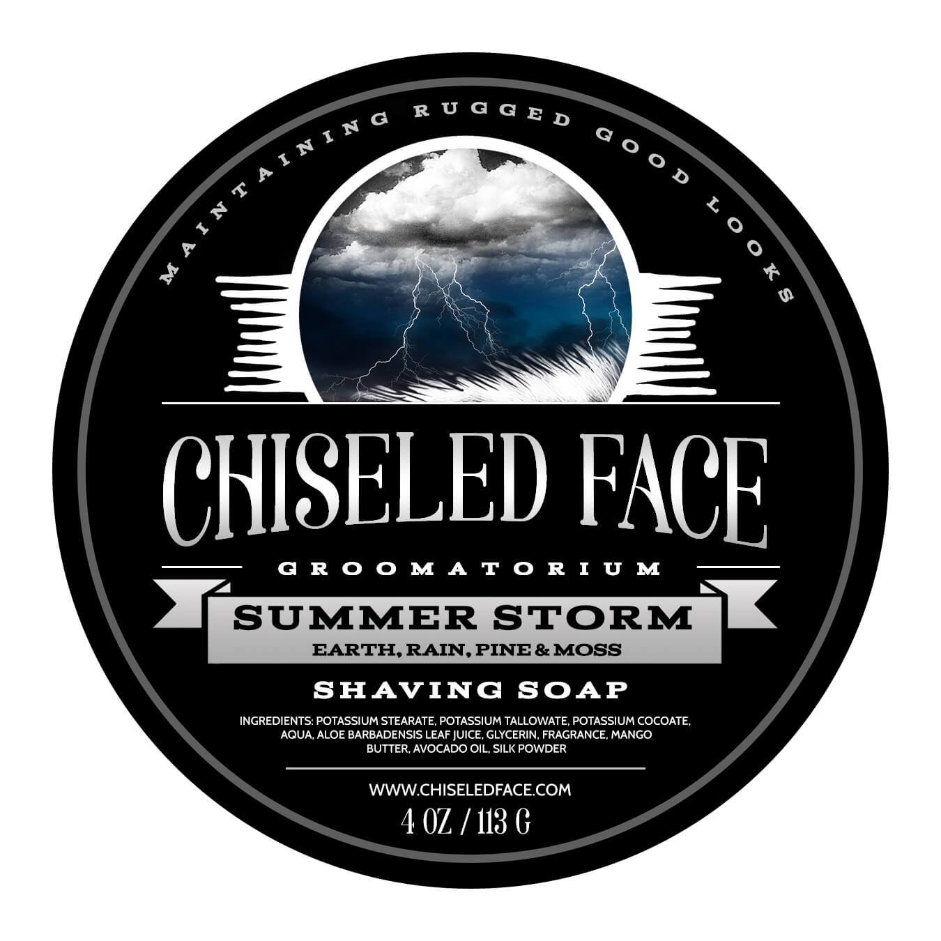 Summer Storm - Shaving Soap Chiseled Face