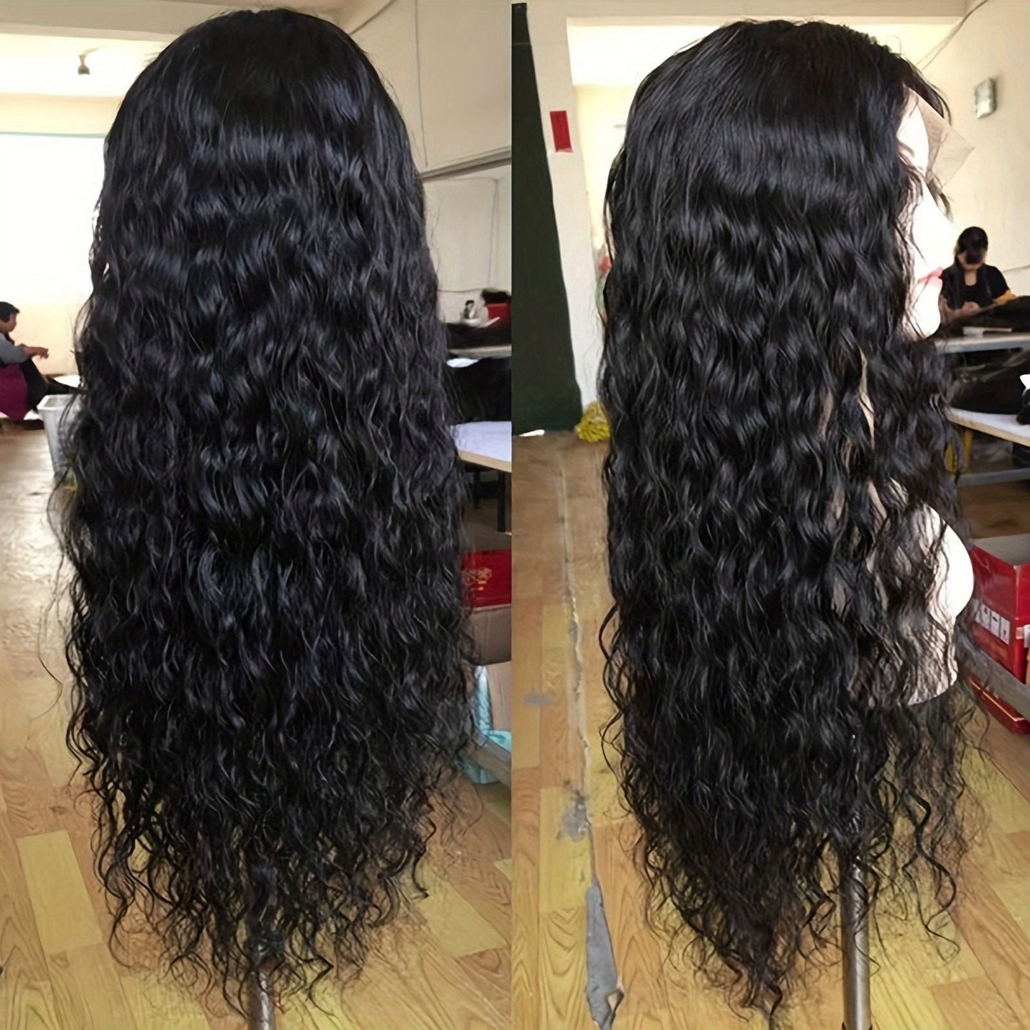 Synthetic Wig 13x3 Long Black Loose Curly Lace Front Wig Black Wig Loose Curly Transparent Lace Front For Women