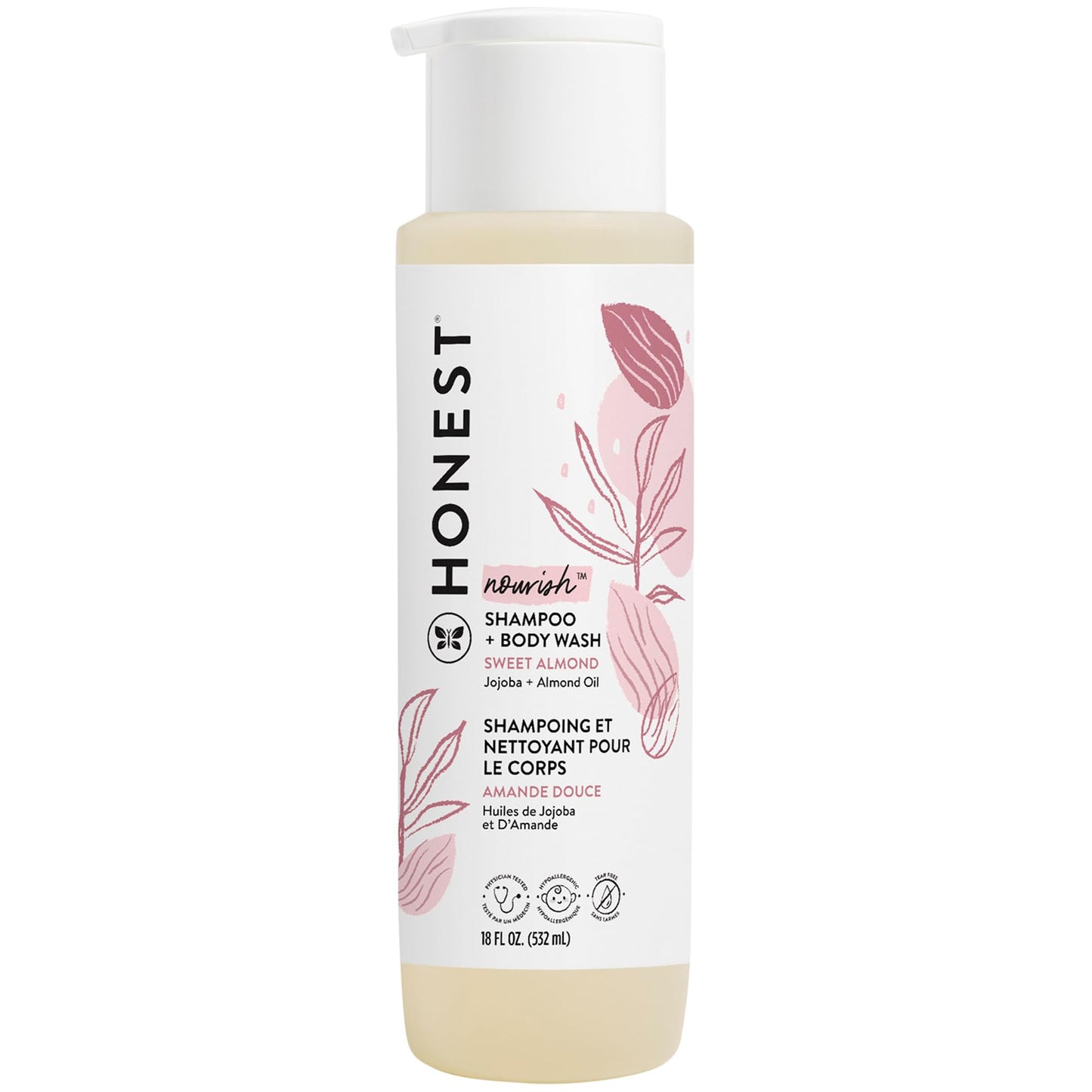 The Honest Company 2-in-1 Cleansing Shampoo + Body Wash for Sensitive Skin | Gentle for Baby | Naturally Derived, Tear-free, Hypoallergenic | Fragrance Free, 10 fl oz