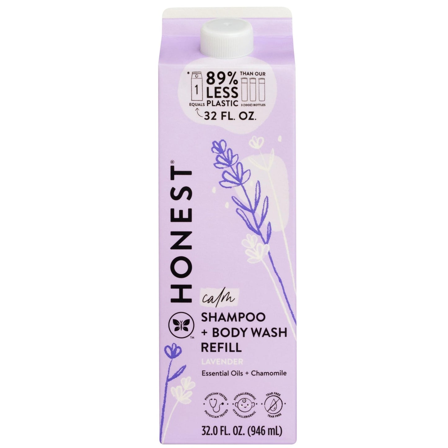 The Honest Company 2-in-1 Cleansing Shampoo + Body Wash for Sensitive Skin | Gentle for Baby | Naturally Derived, Tear-free, Hypoallergenic | Fragrance Free, 10 fl oz