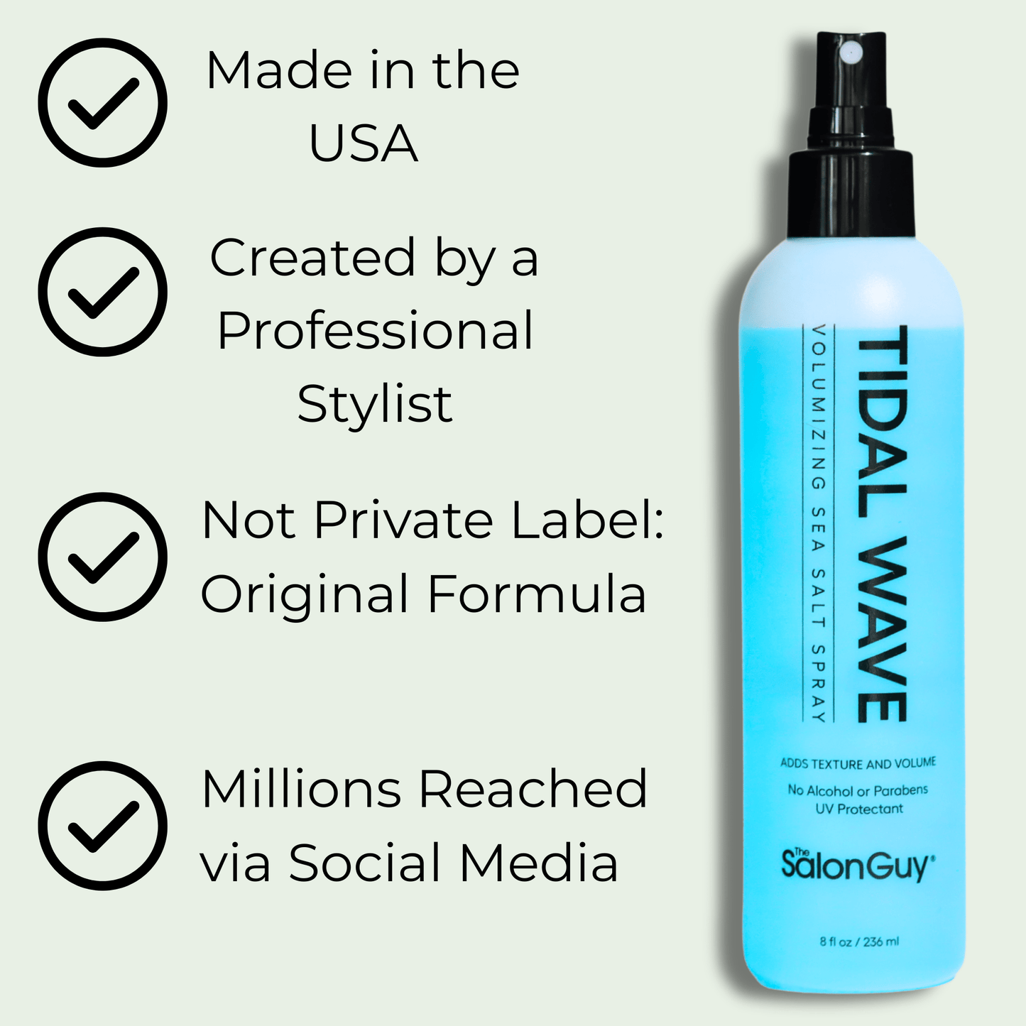 TheSalonGuy Tidal Wave Sea Salt Spray for Hair | Adds Volume & Texture Beach Waves for Men & Women