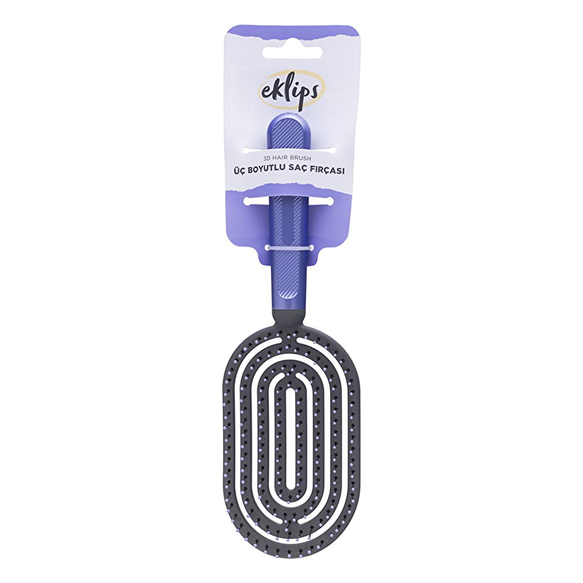 Eklips Hair Brush - Gentle Detangling for Wet & Dry Hair, Ergonomic Handle Beauty Care Bag