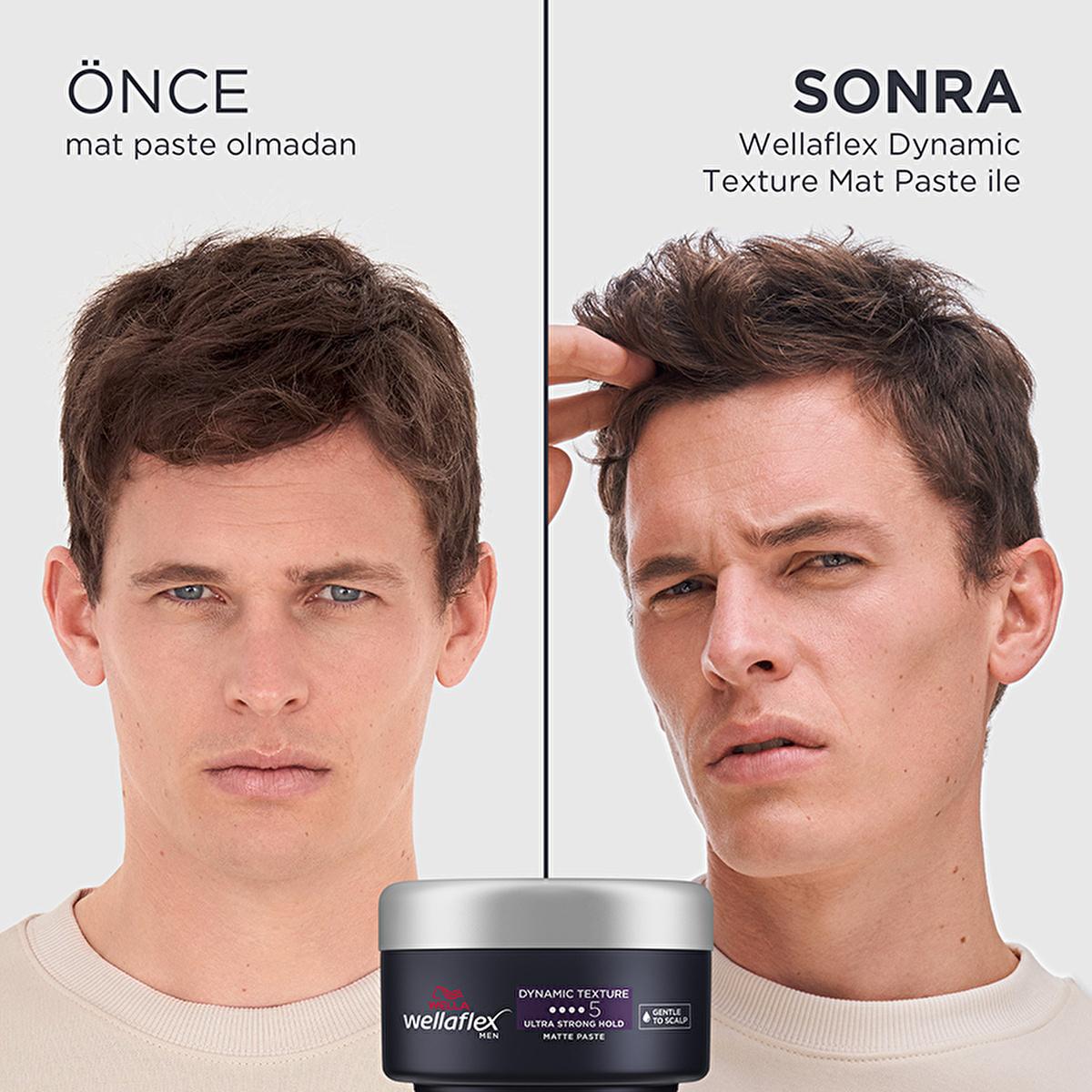 Wella Wellaflex Men Dynamic Texture Mat Paste - Ultra Strong Hold Hair Wax | 75 ml Beauty Care Bag