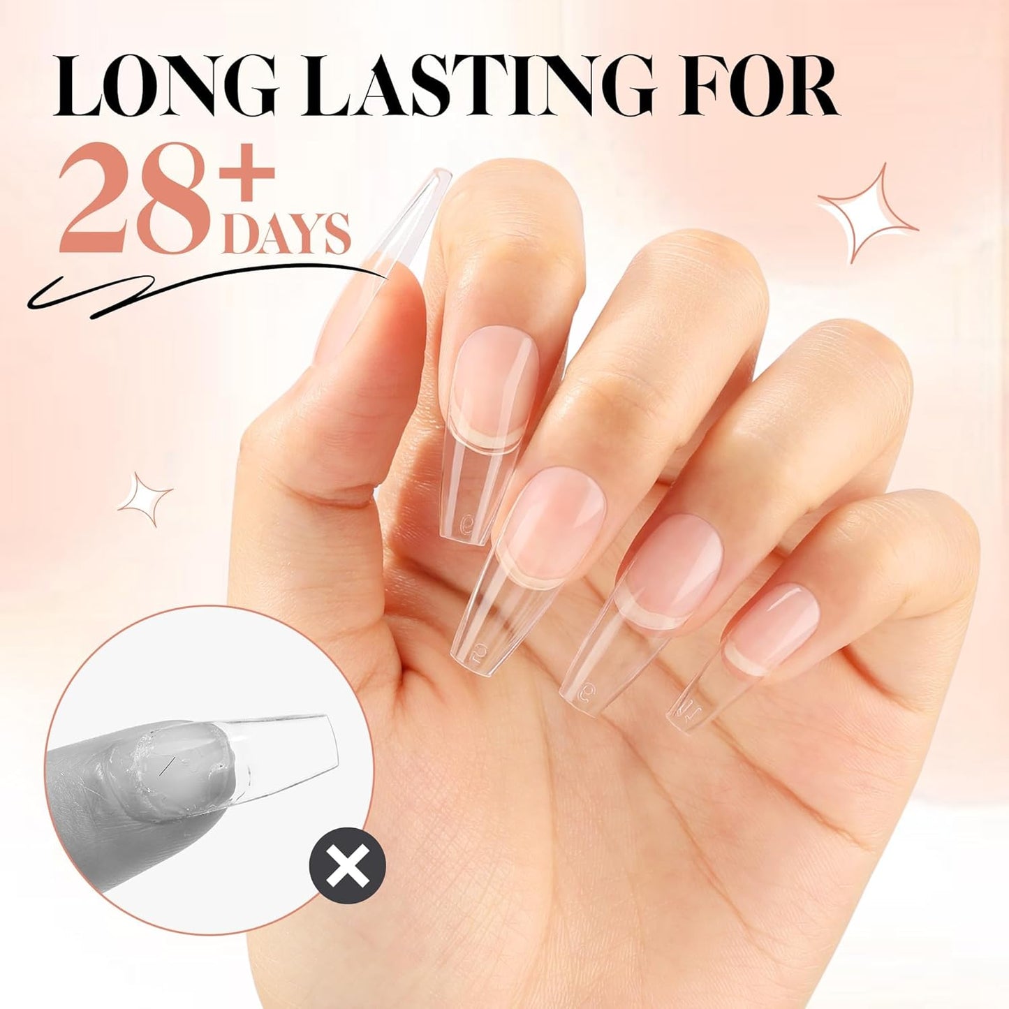UNA GELLA Gel Nail Glue, Solid Nails Gl ue Gel 40ml Lamp Curing Needed Soak Off G LUE Strong Nail G LUE G el for Acrylic Fake Nails Tips Extension Press On Nails for Gelly Tips