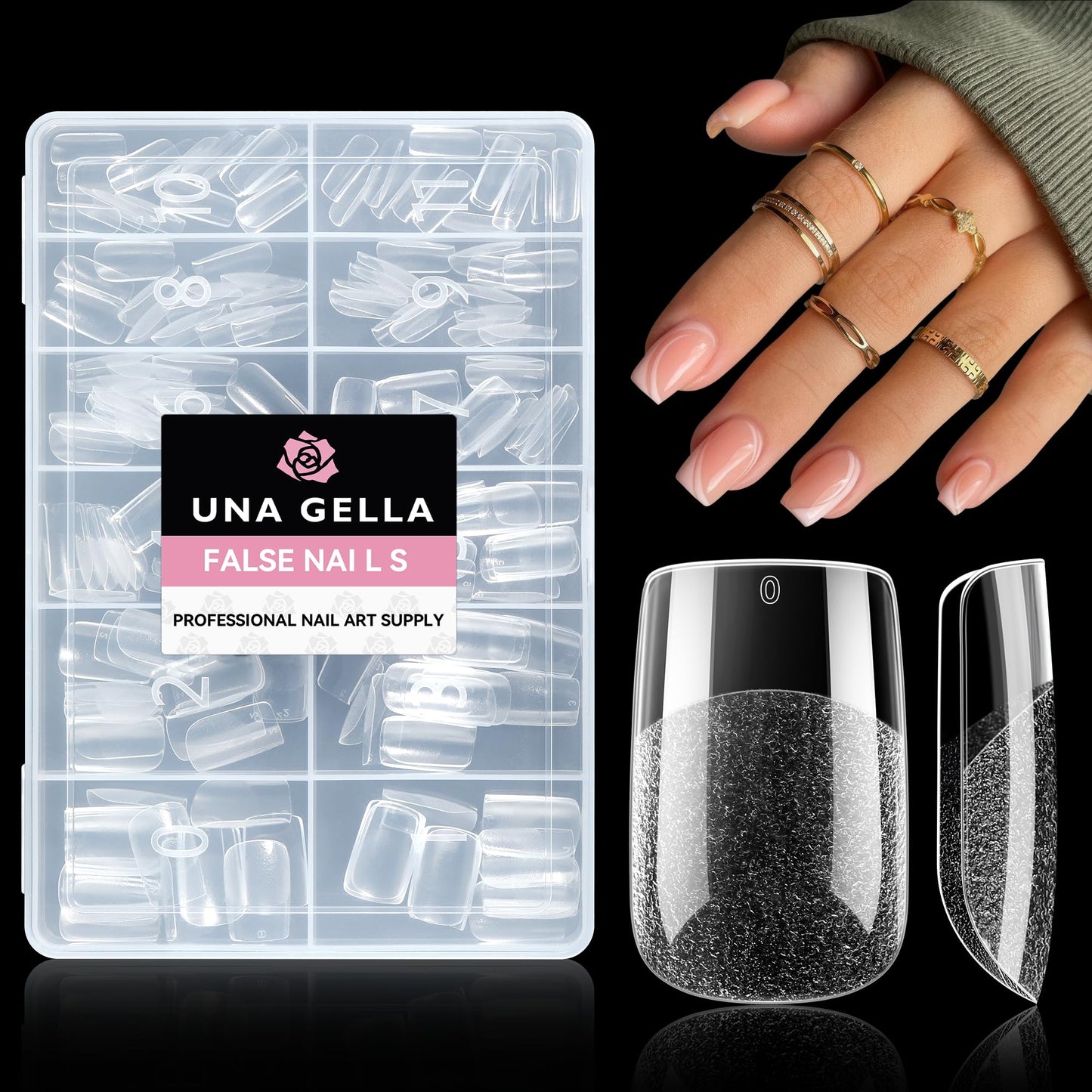 UNA GELLA Solid Nail Glue Gel 15ml Lamp Curing Needed Solid Soak Off U V/LED Lamp Required Super Strong Glue for Fake Acrylic Soft Gel Nail Tips Press On Nails Art Extension