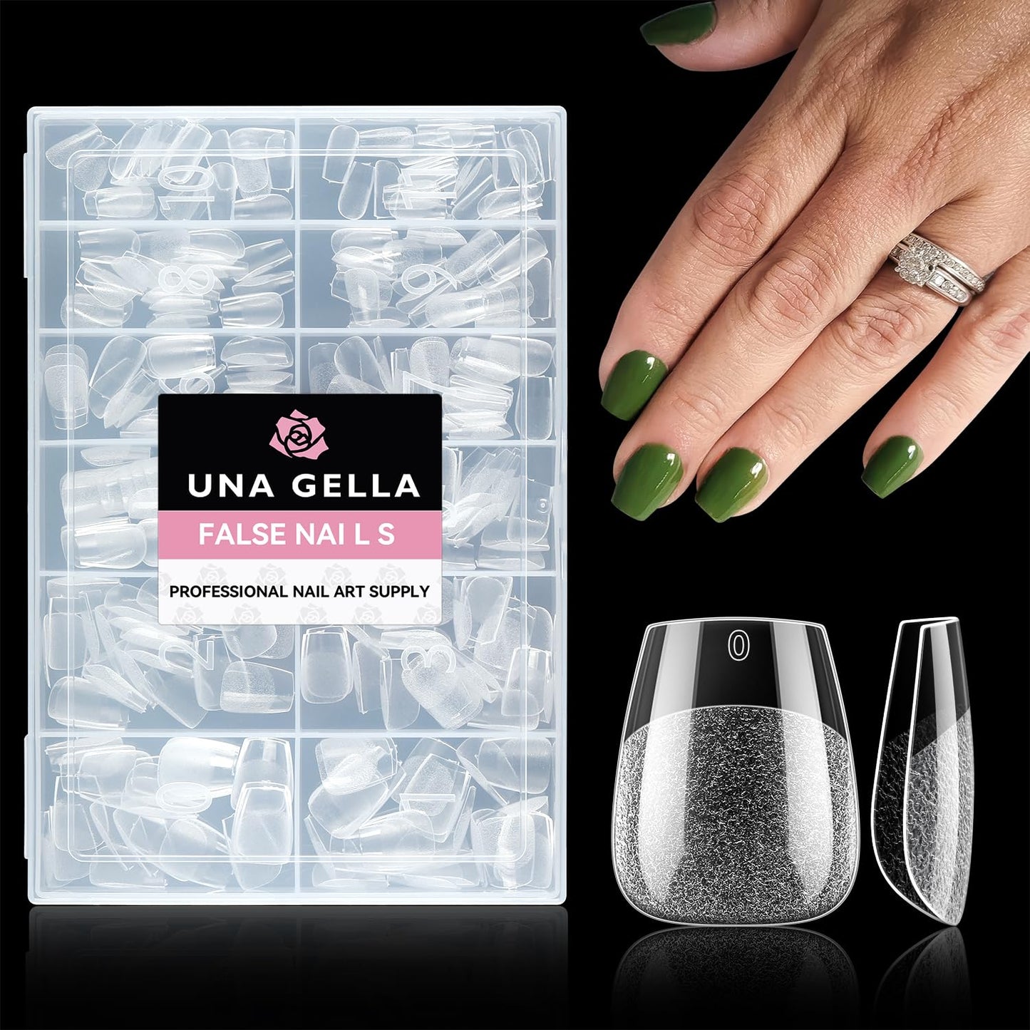 UNA GELLA Solid Nail Glue Gel 15ml Lamp Curing Needed Solid Soak Off U V/LED Lamp Required Super Strong Glue for Fake Acrylic Soft Gel Nail Tips Press On Nails Art Extension