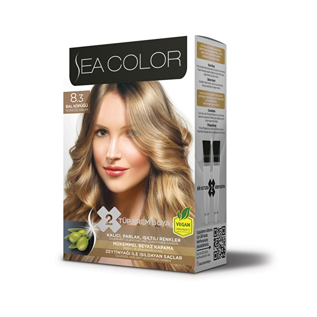 Sea Color Set Hair Dye - Permanent Hair Color with Olive Oil for Shiny, Long-Lasting Colors & 100% Gray Coverage Beauty Care Bag