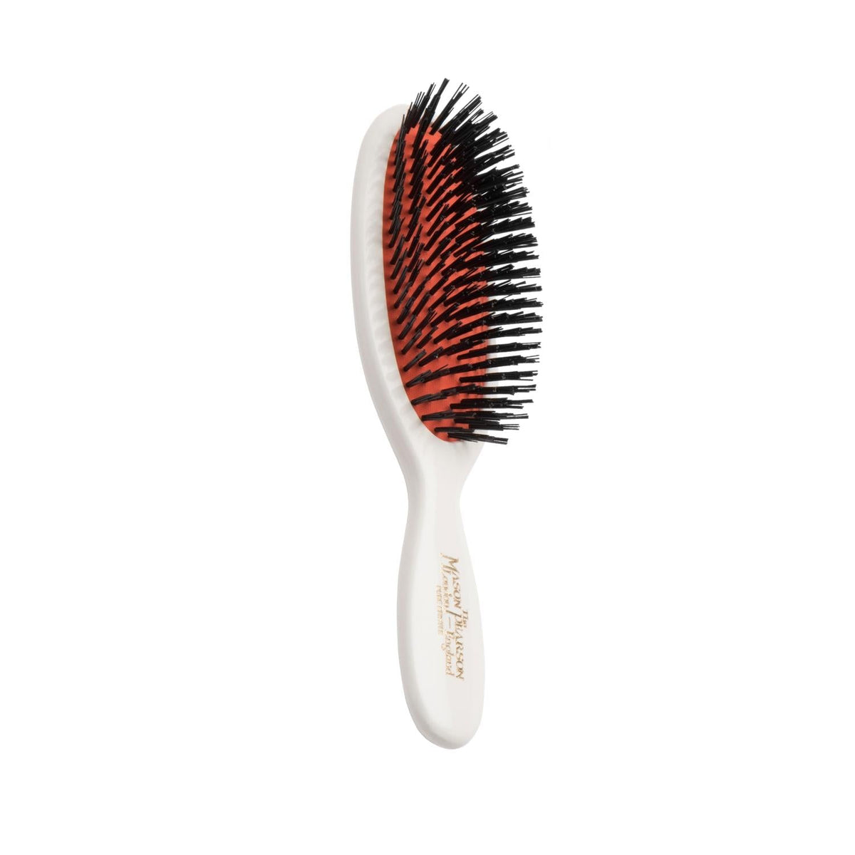 Mason Pearson Pocket Boar Bristle Hair Brush - B4 Ivory - Gentle Detangling, Travel-Friendly, Promotes Shine Beauty Care Bag