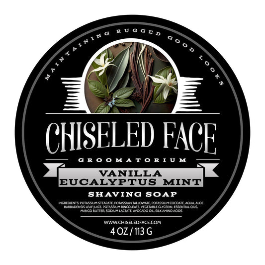 Vanilla Eucalyptus & Mint - Shaving Soap Chiseled Face