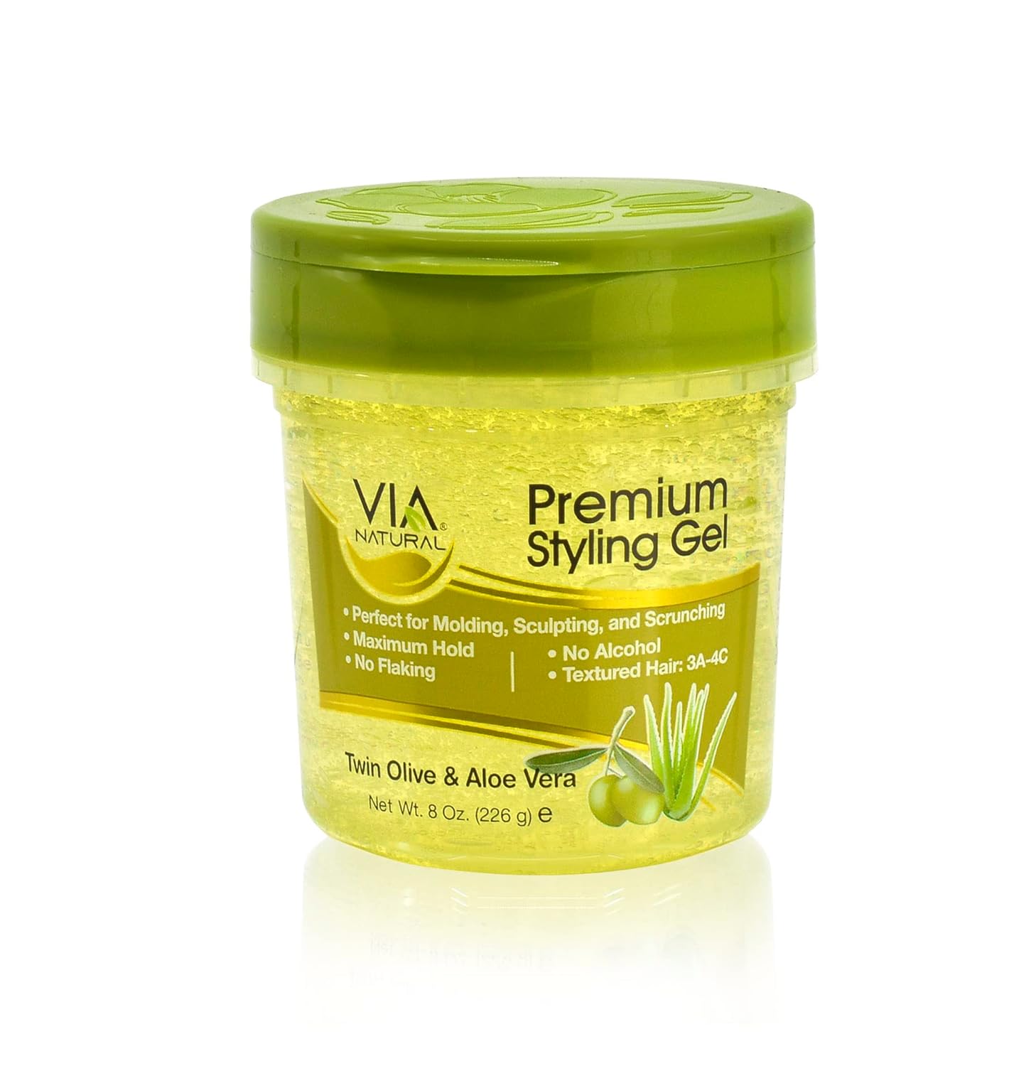 Via Natural Premium Styling Gel, Olive Oil & Aloe, 8 oz VIP Extensions