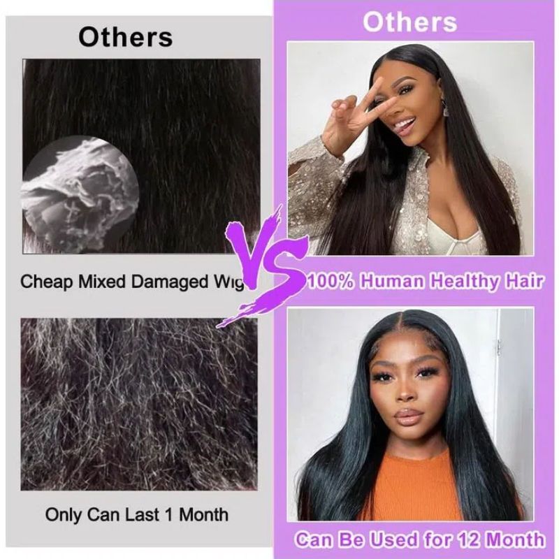 Vietnamese Raw Hair 250% Density Straight Lace Frontal Wigs Human Hair Lace Front Transparent Hd Lace Wig For Black Women