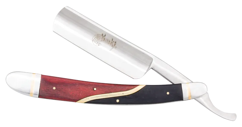 YANAKI PERMANENT BLADE STRAIGHT RAZOR - MAHOGANY & BLACK (#YK100)