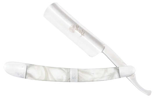 YANAKI PERMANENT BLADE STRAIGHT RAZOR - WHITE SHELL (#YK103)