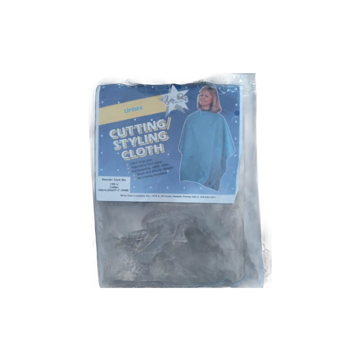 Vintage Betty Dain Creations Cutting Styling Cloth Cape, XL, Velcro Collar, 100% Nylon, Black VIP Extensions