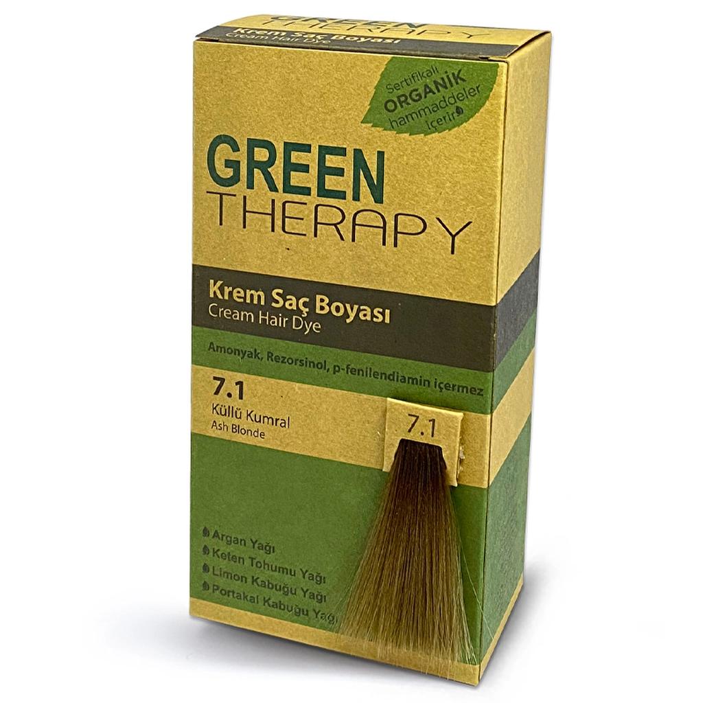 Green Therapy Cream Hair Color 7.1 Ash Blonde Beauty Care Bag