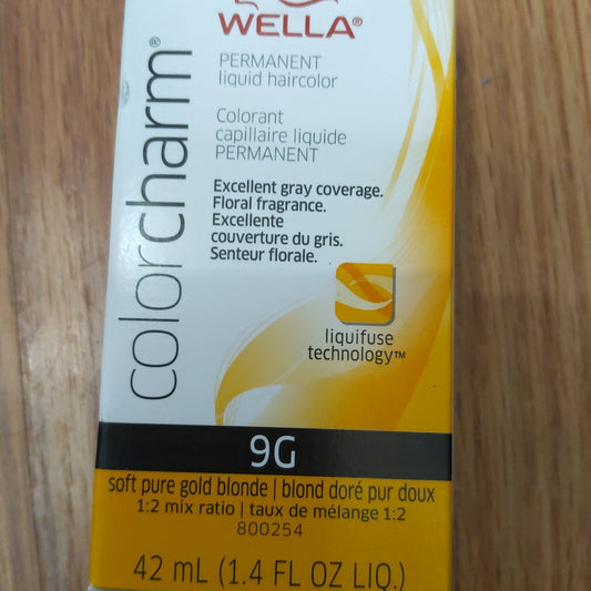 Wella Color Charm Liquid Hair Color 9G Pure Golden Blonde VIP Extensions