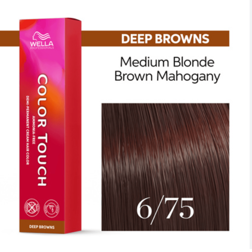 Wella Color Touch 6/75 Dark Blonde Brown Red Violet Hair Color 2 oz VIP Extensions